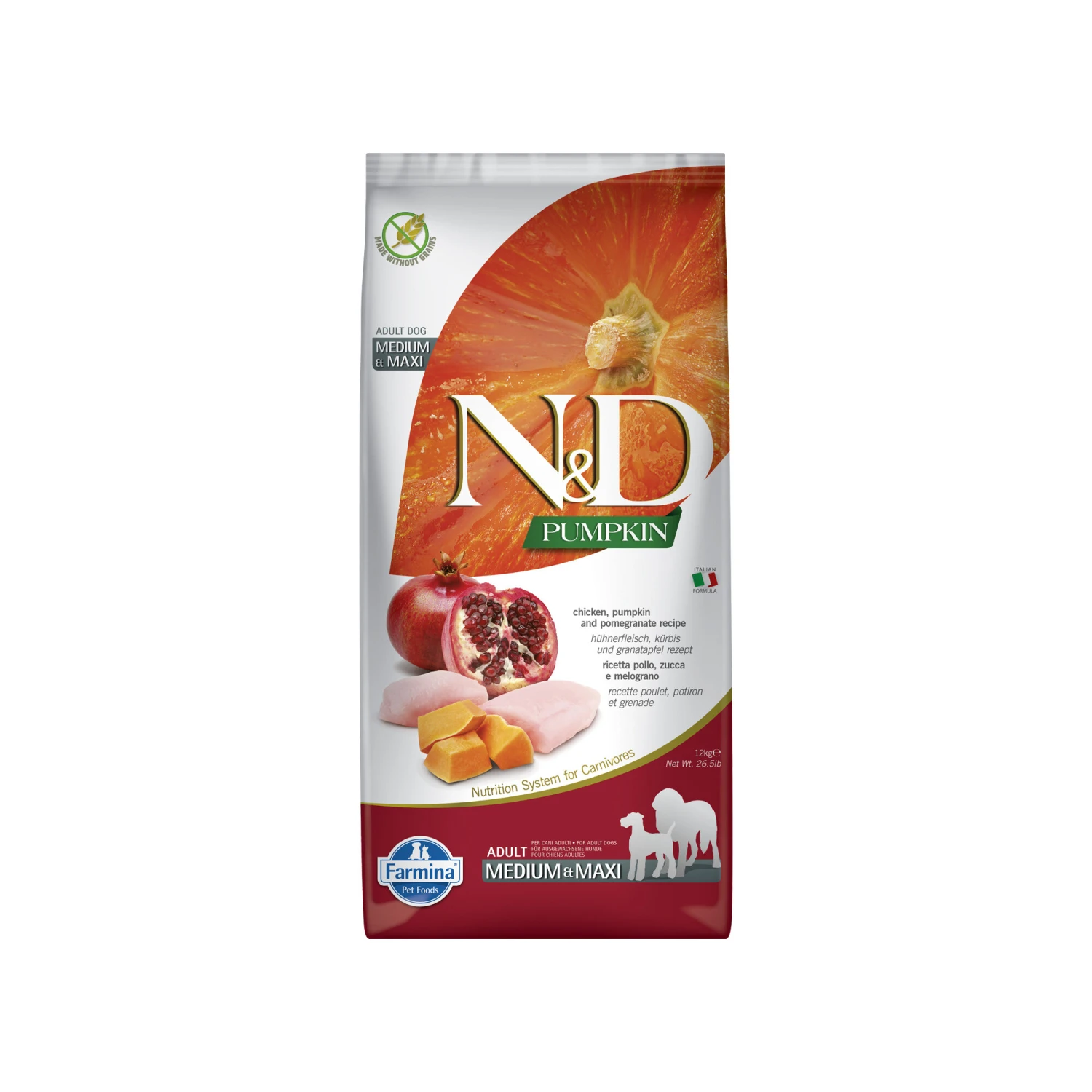 Farmina N&D Pumpkin Huhn Und Granatapfel Adult Dog Medium & Maxi